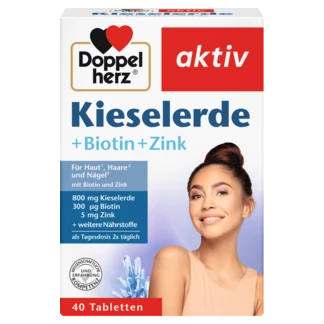 Abbildung der Produktverpackung Doppelherz aktiv Kieselerde Frontansicht